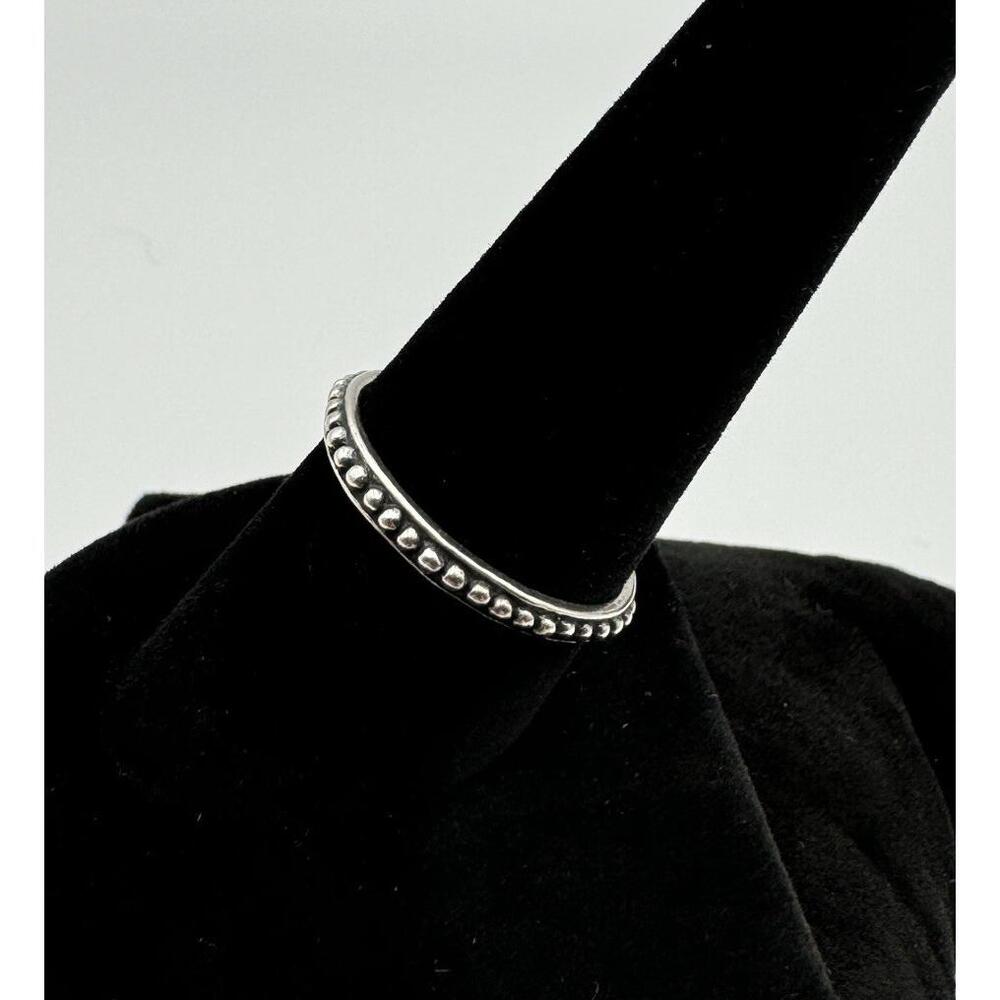 Sterling 925 Silver Thin Bead Dot Stackable Minim… - image 2